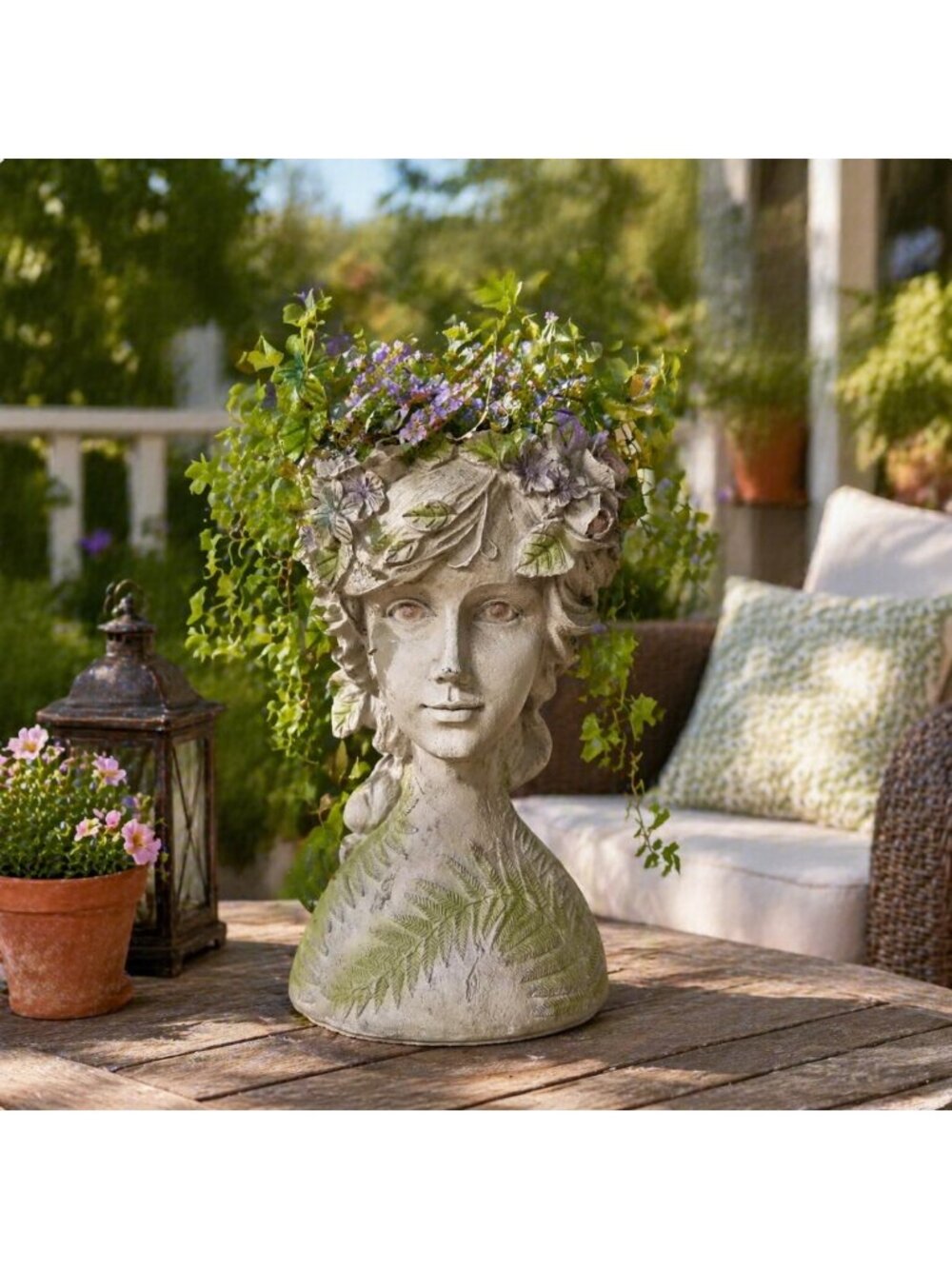10-Inch Face Planter Pot with Drainage - Unique Garden Decor & Gift Idea